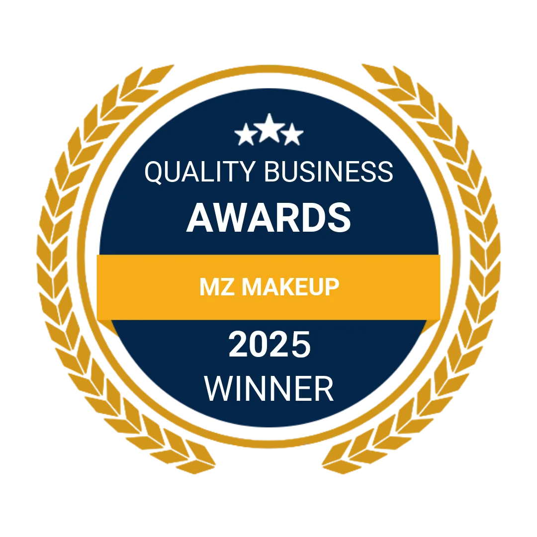 Quality Business Awards 2025 winner badge — MZ Makeup, Bedfordshire