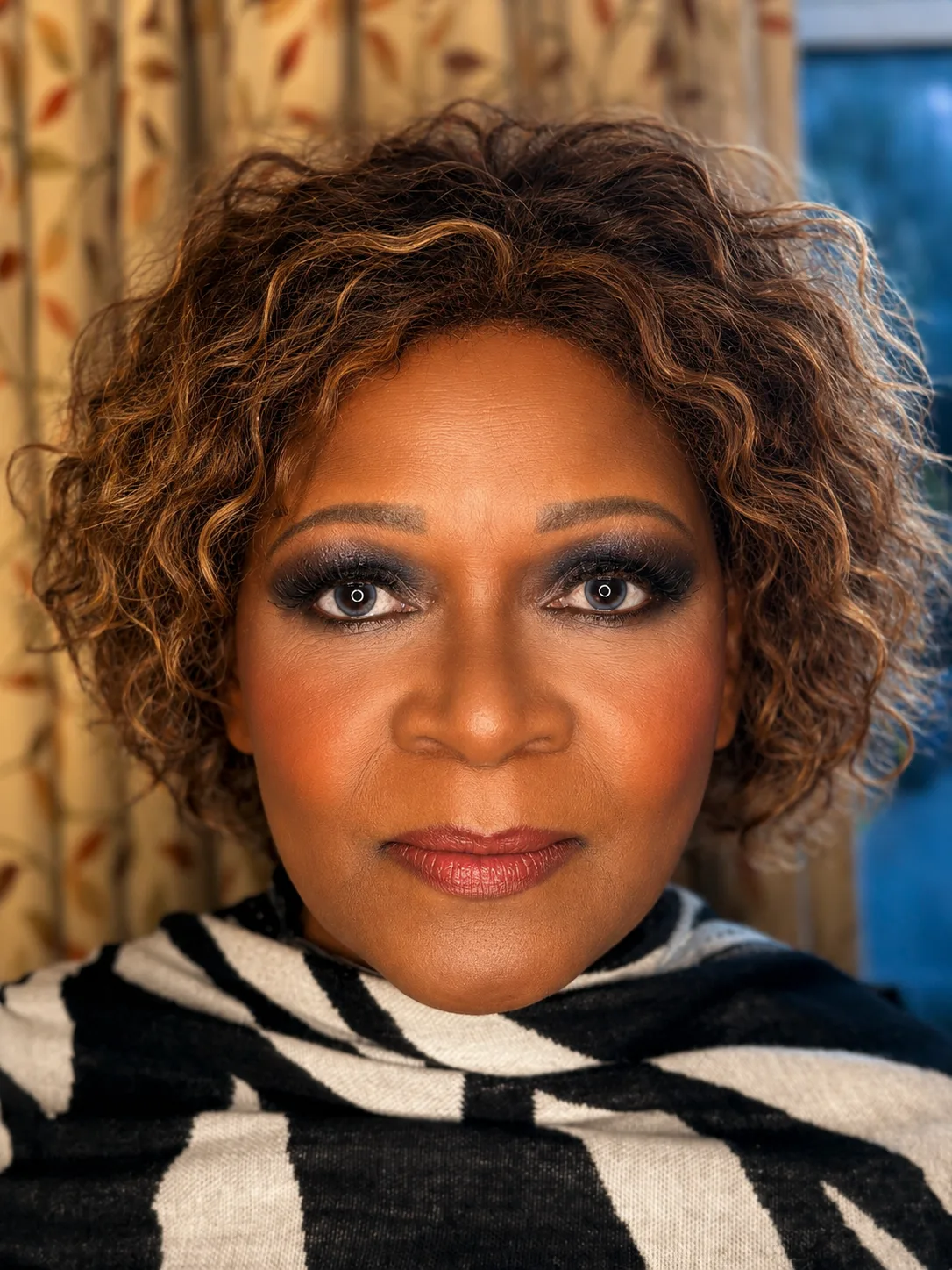 Glamorous party makeup for mature skin, deep/dark - bold dark smoky eye and deep berry-plum lip by MZ Makeup