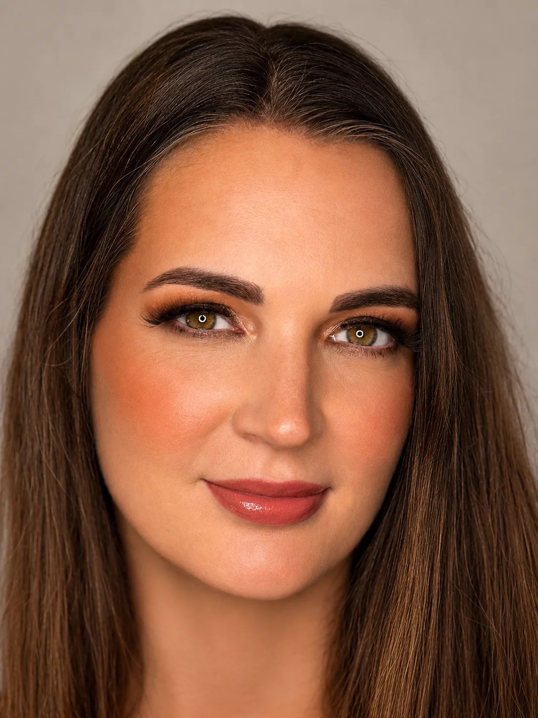 Terracotta Shimmer Eye Party Makeup - MZ Makeup Bedfordshire Party makeup - warm terracotta shimmer eye and glossy rosy-red lip by MZ Makeup
